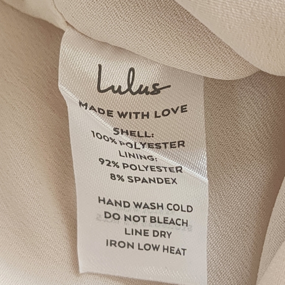 LULUS ivory mini wrap dress, tulip hem, size M - Picture 7 of 7